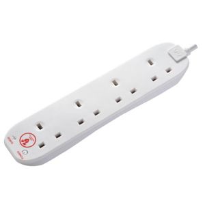 Image of Masterplug 10A White Extension lead 2m