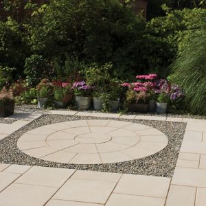 Image of Textured Buff Paving set 4.52m² Pack of 26