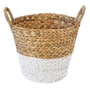Image of Slemcka Contemporary Water Hyacinth Storage Basket (H)360mm (D)350mm
