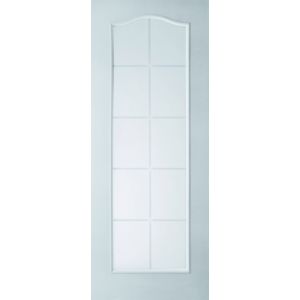 Image of 10 Lite Etched Glazed Arched Primed White Internal Door (H)1981mm (W)686mm
