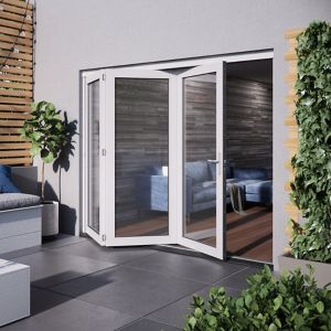 Image of Jeld-Wen Bedgebury Clear Glazed White Hardwood Reversible External Folding Patio Door set (H)2094mm (W)1794mm