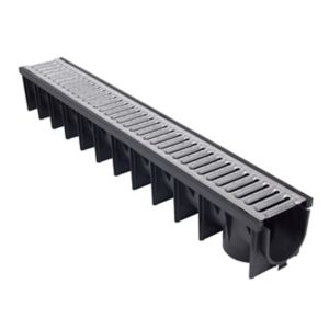 Image of Clark Polypropylene & galvanised steel Channel drainage & grate (L)1m (W)142mm