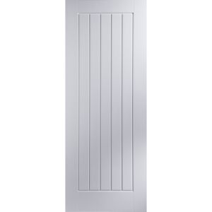 Image of Cottage Vertical 5 panel Unglazed Pre-painted White Woodgrain effect Timber LH & RH Internal Panel Door (H)1981mm (W)83