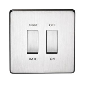Image of Crabtree 20A Stainless steel effect Rocker Control switch