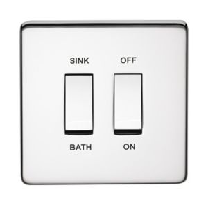 Image of Crabtree 20A Chrome effect Rocker Control switch