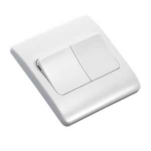 Image of MK 10A 2 way White Double Light Switch