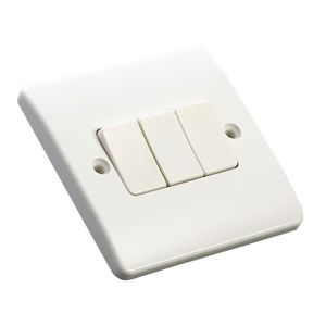 Image of MK 10A 2 way White Triple Light Switch
