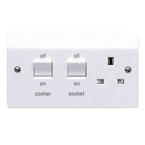 Image of MK 45A White Switched Cooker switch & socket
