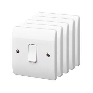 Image of MK 10A 2 way White Single Light Switch Pack of 5