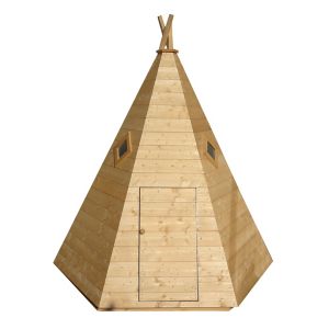 Image of Shire 7x6 Wigwam Wooden Playhouse - Assembly service included