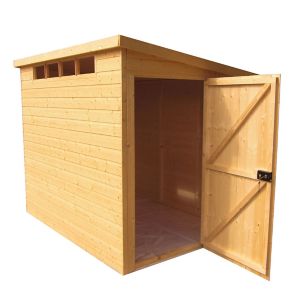 Image of Shire Security Cabin 8x6 Pent Shiplap Wooden Shed
