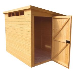Image of Shire Security Cabin 10x10 Pent Shiplap Wooden Shed
