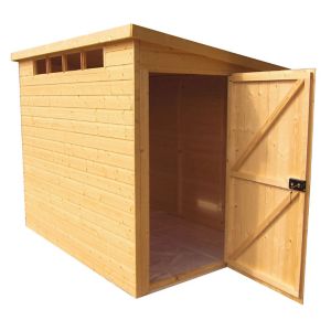 Image of Shire Security Cabin 10x10 Pent Shiplap Wooden Shed - Assembly service included