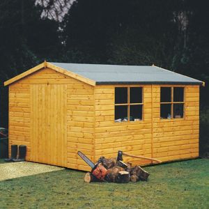Image of Shire Bison 12x8 Apex Shiplap Wooden Workshop - Assembly service included