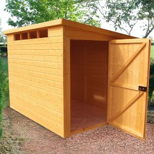 Image of Shire Security Cabin 10x6 Pent Shiplap Wooden Shed - Assembly service included