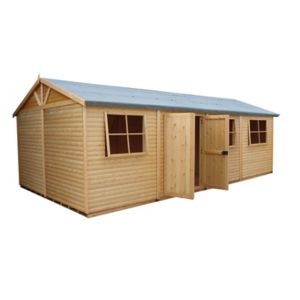 Image of Shire Mammoth 24x12 Apex Wooden Workshop - Assembly service included