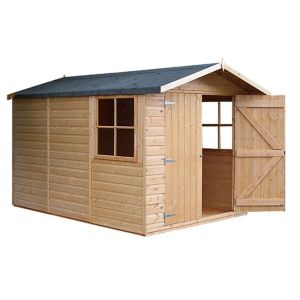 Image of Shire Guernsey 10x7 Apex Shiplap Wooden Shed (Base included)