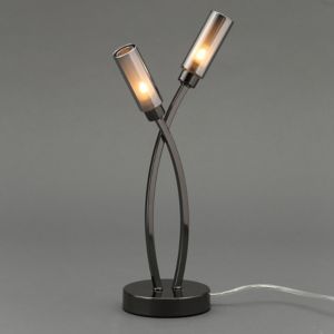 Image of Inlight Langa Matt Black Chrome effect Table lamp