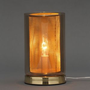 Image of Inlight Forde Mesh Satin Brass & champagne Table lamp