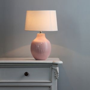 Image of Inlight Ananke Embossed ceramic Pink LED Table light