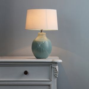 Image of Inlight Ananke Embossed ceramic Dark grey LED Table light