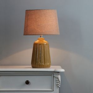 Image of Inlight Stephano Embossed ceramic Ochre LED Table light