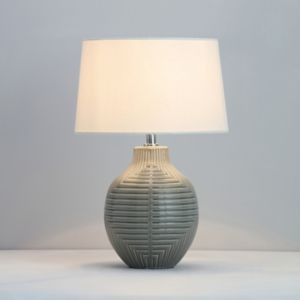 Image of Ananke Embossed ceramic Grey Table light