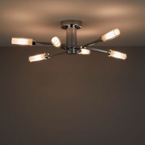 Image of Langa Brushed Chrome effect 6 Lamp Ceiling light
