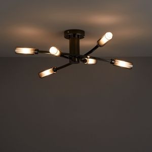 Image of Langa Brushed Black Nickel effect 6 Lamp Ceiling light