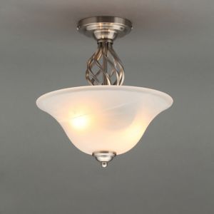 Image of Rolli Brushed Nickel effect 2 Lamp Ceiling light