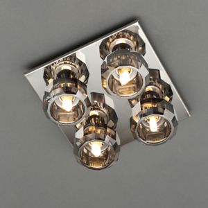 Image of Allyn Brushed Black Chrome effect 4 Lamp Ceiling light