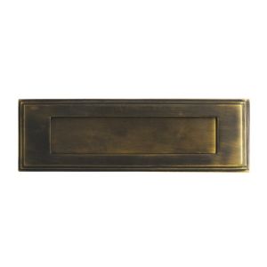 Image of The House Nameplate Company Antique brass effect Metal Letter plate (H)68mm (W)387mm