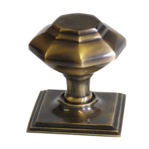 Image of The House Nameplate Company Antique effect Octagonal External Door knob (Dia)80mm