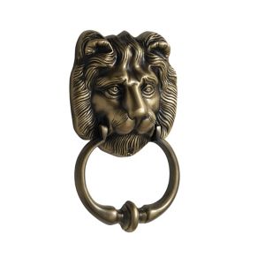 Image of The House Nameplate Company Brass effect Metal Lion Door knocker