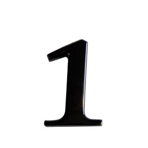 Image of The House Nameplate Company Black Iron effect Metal Self-adhesive House number 1 (H)60mm (W)40mm