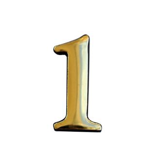 Image of The House Nameplate Company Polished Brass Self-adhesive House number 1 (H)50mm (W)25mm