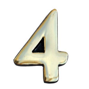 Image of The House Nameplate Company Polished Brass Self-adhesive House number 4 (H)50mm (W)25mm