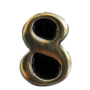 Image of The House Nameplate Company Polished Brass Self-adhesive House number 8 (H)50mm (W)25mm