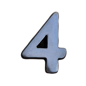 Image of The House Nameplate Company Brushed Silver effect Aluminium Self-adhesive House number 4 (H)50mm (W)25mm