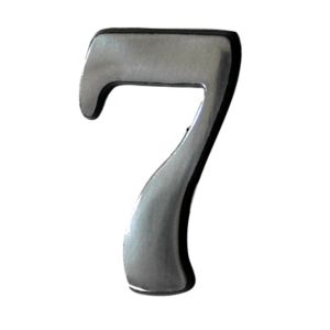 Image of The House Nameplate Company Brushed Silver effect Aluminium Self-adhesive House number 7 (H)50mm (W)25mm