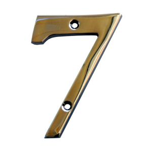Image of The House Nameplate Company Polished Chrome effect Metal House number 7 (H)100mm (W)63mm