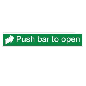 Image of Push bar to open Fire information sign (H)75mm (W)450mm