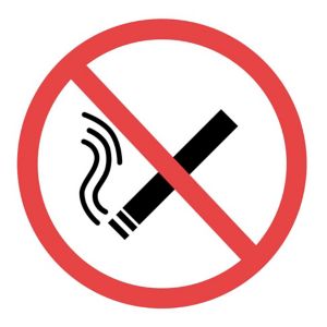 Image of No smoking Self-adhesive labels (H)100mm (W)100mm