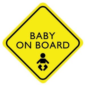 Image of Baby on board Self-adhesive labels (H)150mm (W)150mm