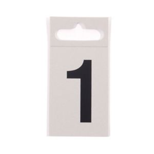Image of Silver effect Plastic Self-adhesive Door number 1 (H)50mm (W)30mm