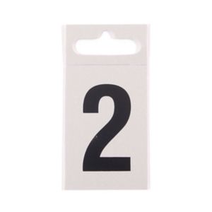 Image of Silver effect Plastic Self-adhesive Door number 2 (H)50mm (W)30mm