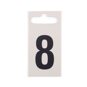 Image of Silver effect Plastic Self-adhesive Door number 8 (H)50mm (W)30mm