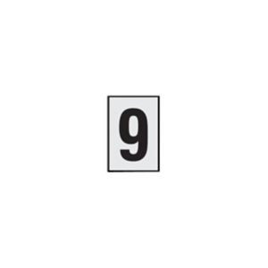 Image of The House Nameplate Company Silver effect uPVC Self-adhesive House number 9 (H)60mm (W)40mm