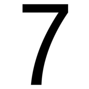 Image of The House Nameplate Company Gloss Black uPVC Self-adhesive House number 7 (H)60mm (W)40mm