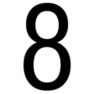 Image of The House Nameplate Company Gloss Black uPVC Self-adhesive House number 8 (H)60mm (W)40mm